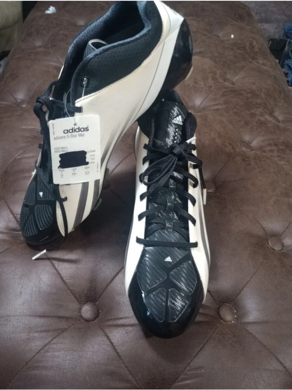 New Black Adidas Adizero 5-Star Soccer/Football Cleats Mens Size 15